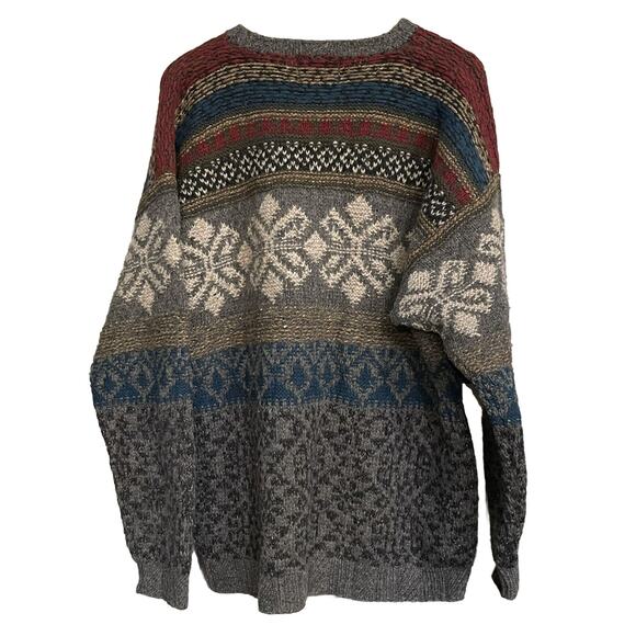 Woolrich Sweater Wool Silk Handknit Nordic Pullover Mens XL - Picture 2 of 7